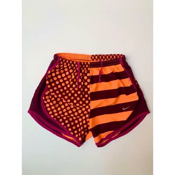 Nike Dri - Fit Purple & Orange Striped & Polka Dot Active Wear Shorts Women's XS - Picture 2 of 11